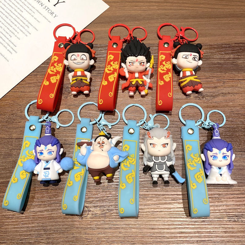 Nezha 2 Devil Child Comes to the World and Sea Cartoon 3D Three-dimensional Keychain Pendant Ao C Bag Hanging Small Gifts Wholesale