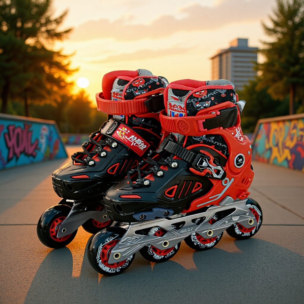 Roller Skates, Roller Skating, Full Set, Boys and Girls, Professional Children's Flat Shoes, Roller Skates, Wear-Resistant and Non-Slip