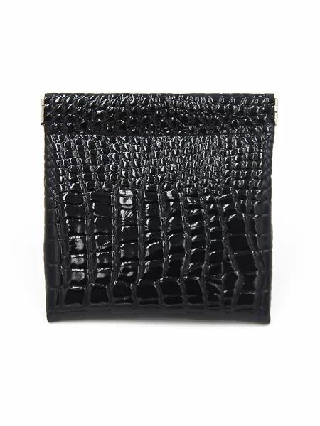 New Automatic-Closing Small Square Bag, Solid Color, Multi-Functional, Crocodile Pattern, Versatile, Casual, Portable, Storage Coin Purse