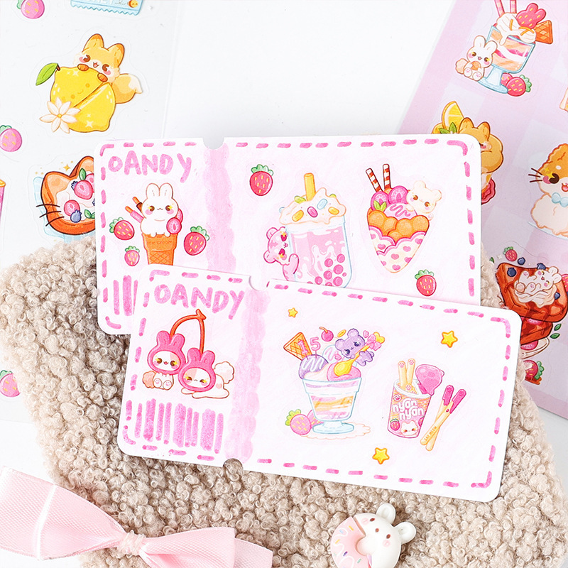 Yuezhen かわいいガーデンカットフィルムステッカーハンドブックステッカー DIY 子供ステッカー漫画ステッカーハンドブックステッカー|undefined
