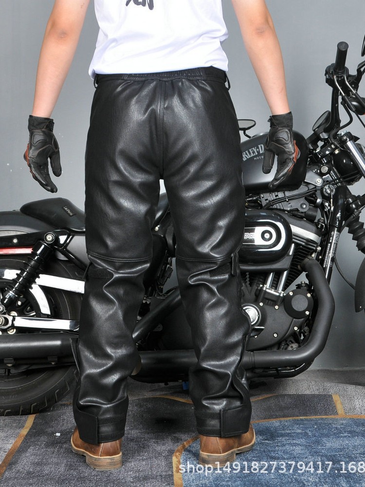 VOLERO pantalones de motocicleta calentados a prueba de caídas pantalones de algodón impermeables a prueba de viento pantalones de cuero alargados protectores