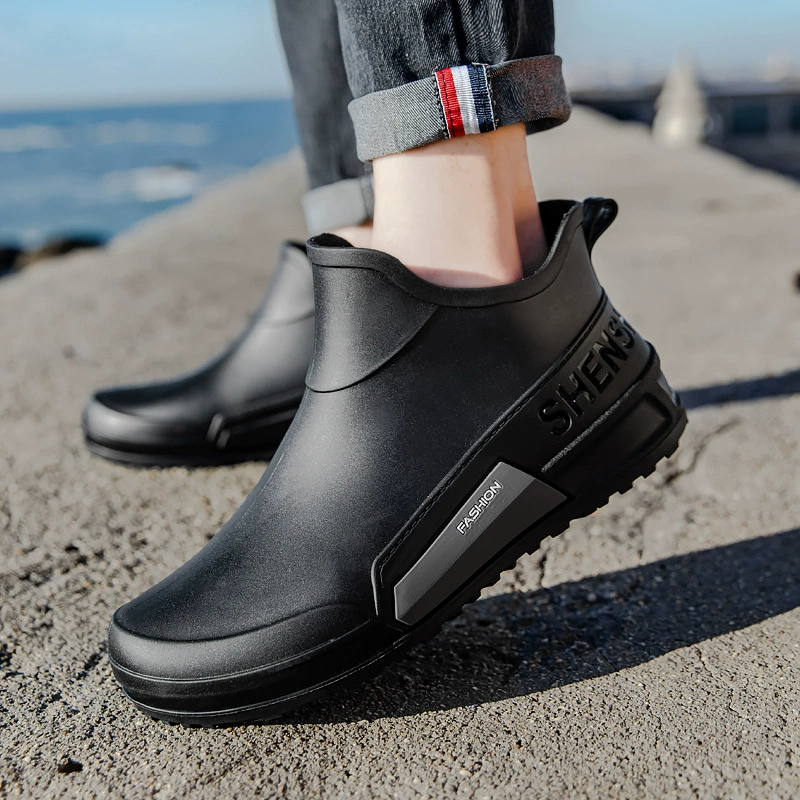 Немецкие спортивные сапоги от дождя мужские короткие водонепроницаемые туфли теплые нескользкие сапоги от дождя кухонные резиновые туфли