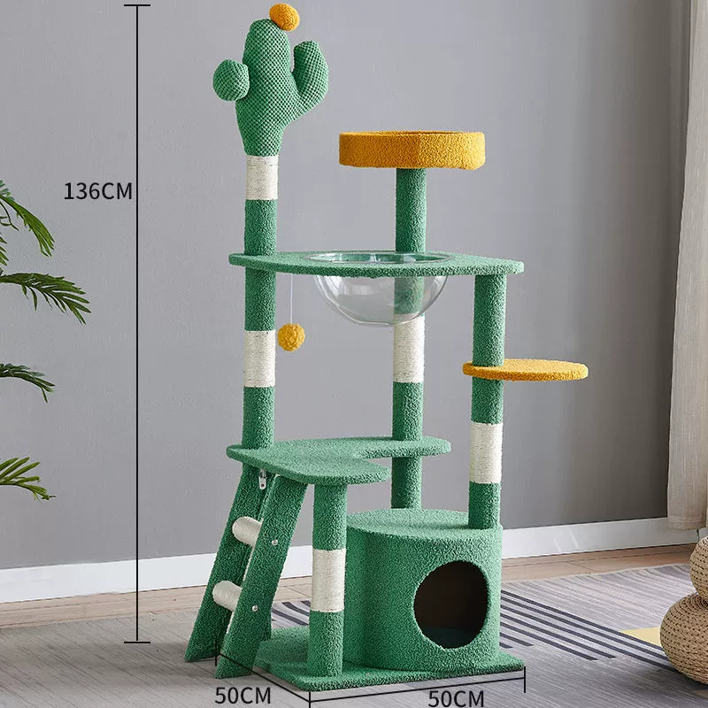 Cat climbing frame, universal four‑season multi‑level tower with hammock, condo and scratching posts