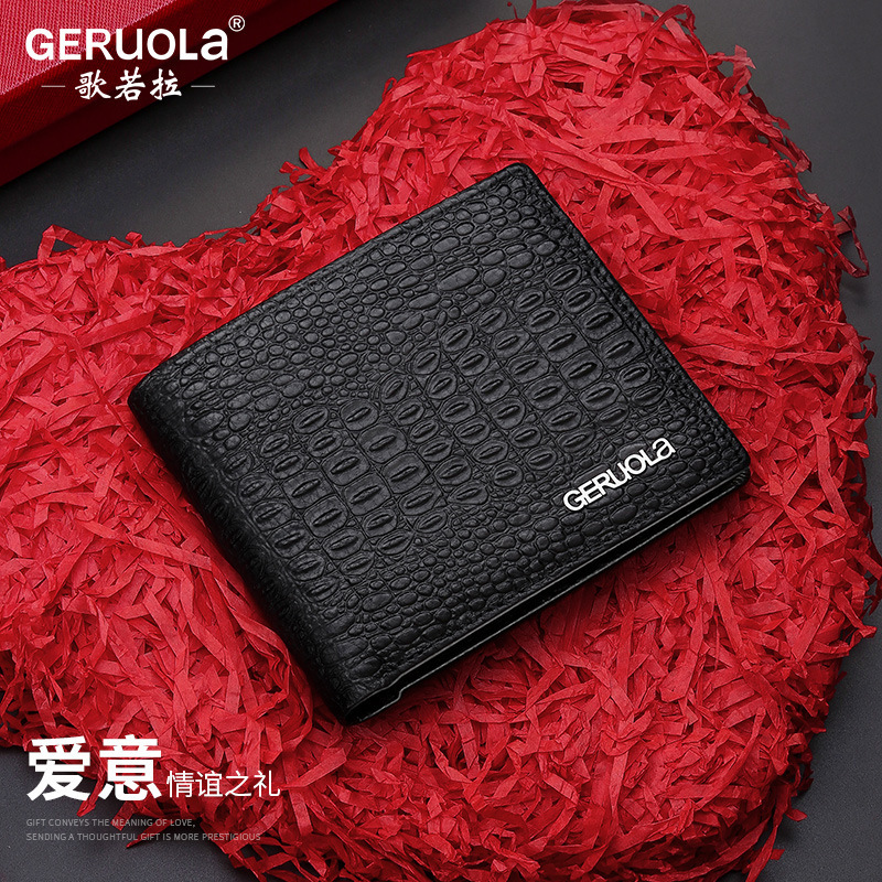 Cartera para hombre Cuero 2025 Nuevo estilo Cuero corto Cartera delgada Cartera Tarjetero Regalo de cumpleaños para novio y padre