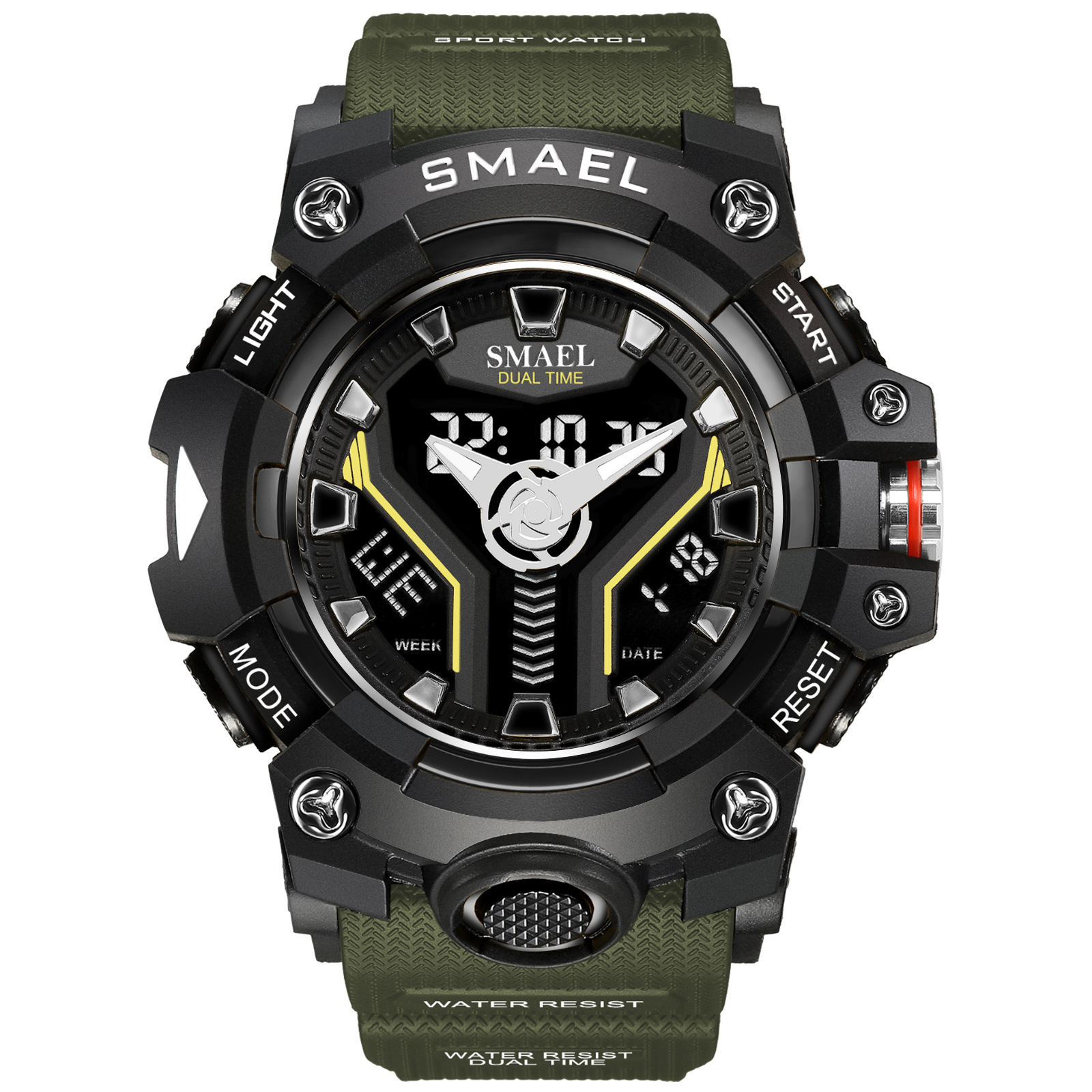 SMAEL Smel nuevo reloj electrónico creativo de los hombres deportes al aire libre multifunción sincronización reloj impermeable 8075
