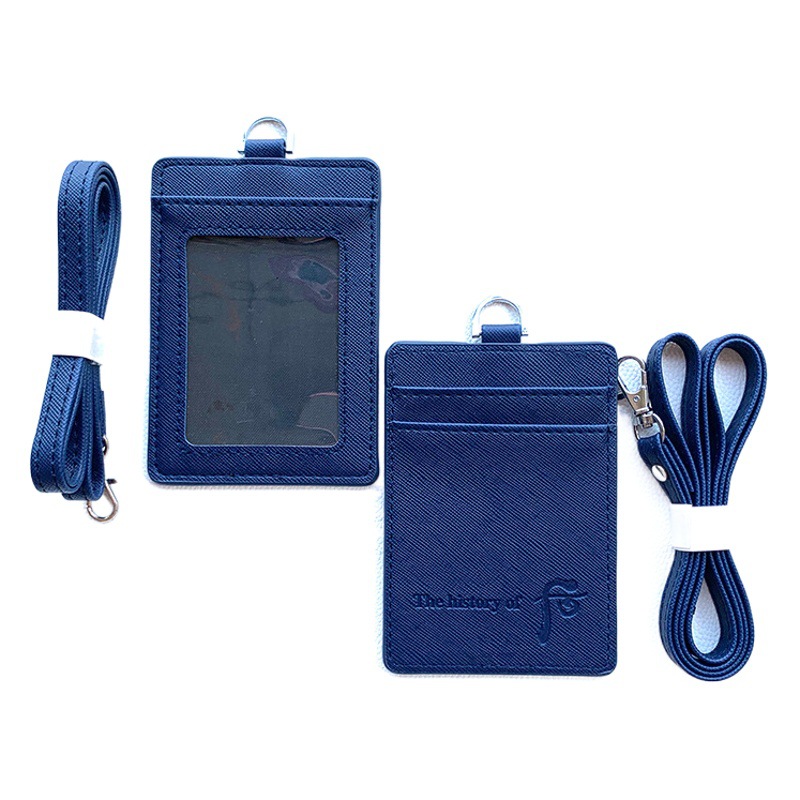 Badge with neck rope work card PU card set work card business card business card card holder Change clip meal card school card