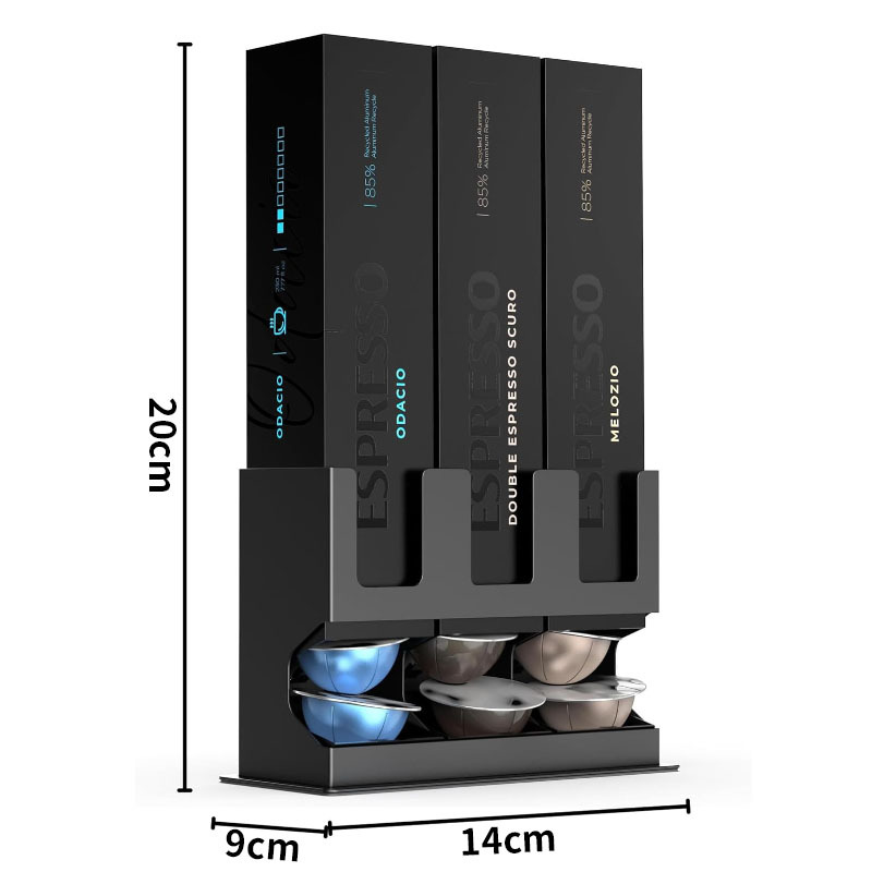 Soporte dispensador de cápsulas de café, caja de almacenamiento multifuncional tipo cajón, portavasos de encimera, estante organizador, mostrador de bar.