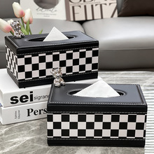 家用皮革纸巾盒高颜值酒店民宿高档创意抽纸盒多用途遥控器收纳盒