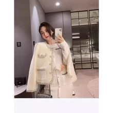 网红外套加厚保暖秋冬针织衫冷淡风简约百搭毛呢外套女