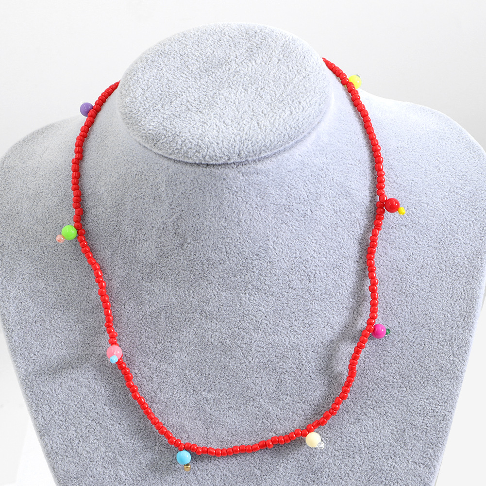 Chaîne De Clavicule Simple Perles De Couleur Bonbon En Gros Nihaojewelry display picture 3