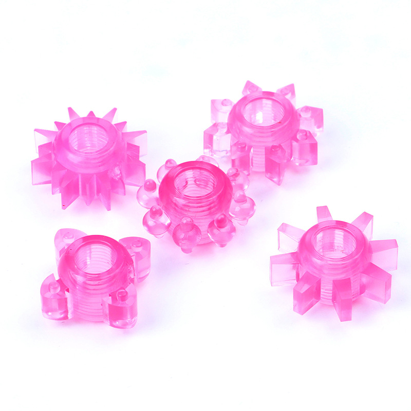 Sun Ring Spiked Textured TPE Cock Ring 5-Piece Set for Men — detail image 9