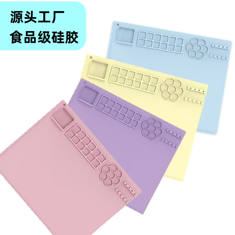 Estera de pintura de silicona para niños DIY graffiti Mat arte pintura al óleo lavable uso repetido paleta