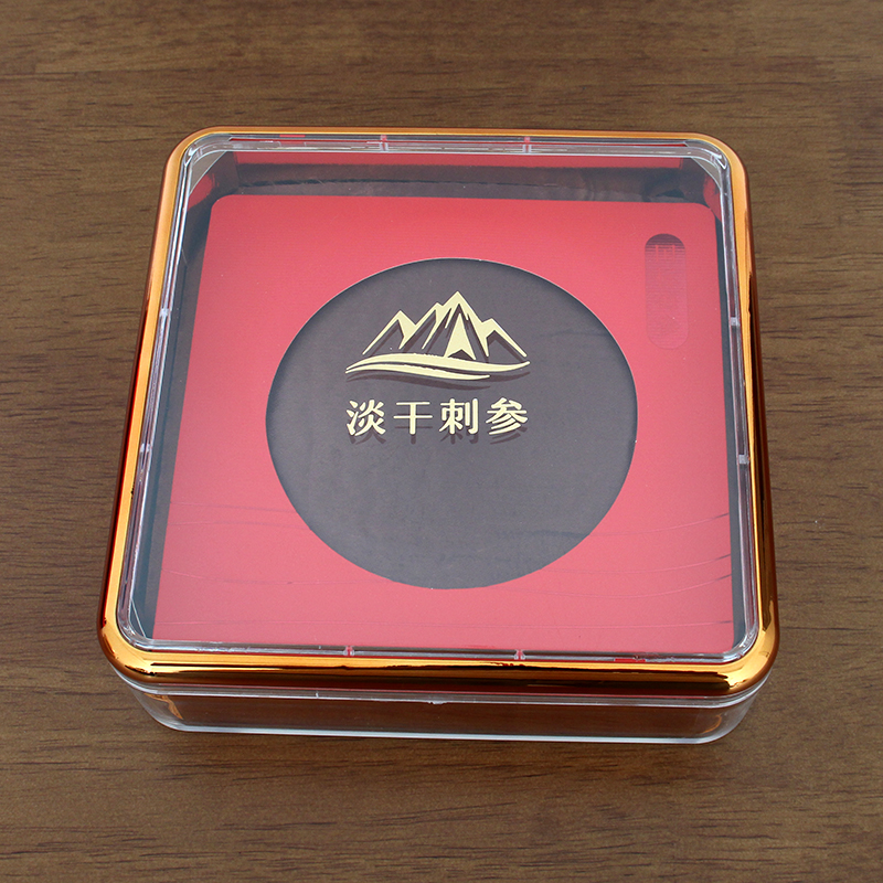 Caja de embalaje de pepinos de mar transparente acrílico caja de regalo de pepinos de mar secos 1 kg y medio de pepinos de mar caja interior falsa