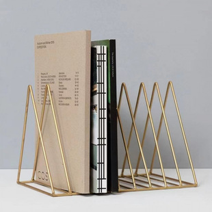 Scandinavian Style Triangular Book Stand Iron Small Bookshelf Student Book Storage Desk Magazine Storage Rack Free Shipping