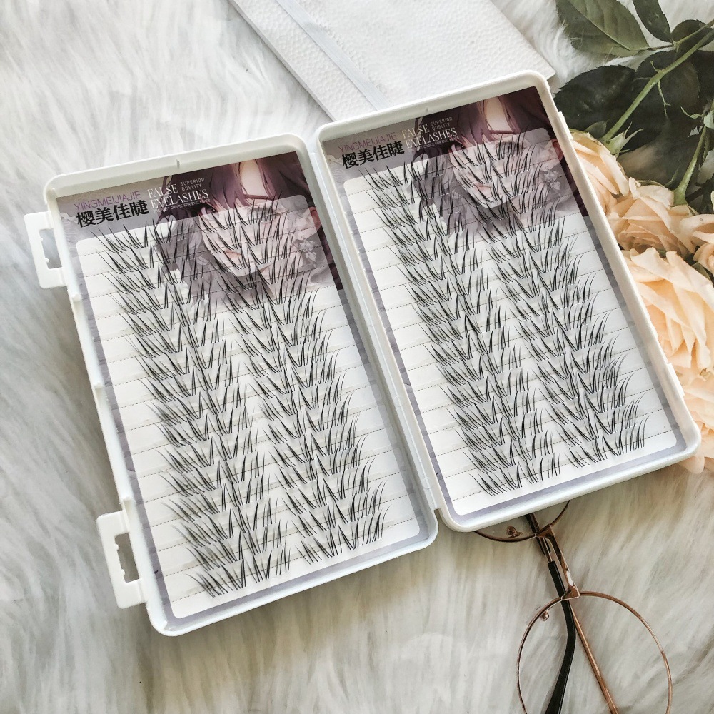 Nuevos productos de gran capacidad de viscosidad Anling Rong pestañas de pestañas libro natural y foto maquillaje ligero recomienda aire sensación