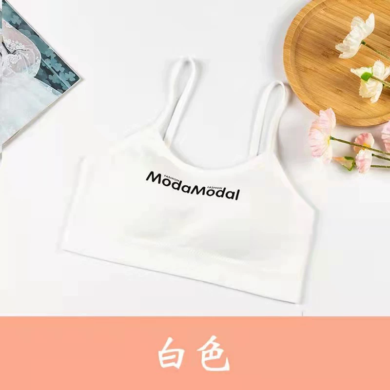 Топ-бандо для детей начальных классов, нижнее белье, беспроводной бюстгальтер, топ с чашками, защитное белье, спортивный бюстгальтер