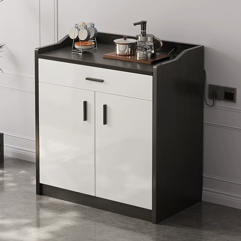 Деревянная чайная шкафчик Простой современный шкафчик запирающийся шкафчик Кухонная чаша шкаф гостиная одна стена шкаф