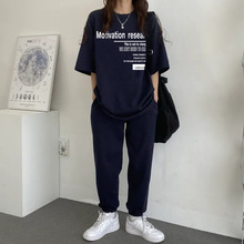 厂家套装女宽松时尚减龄显瘦棉潮牌短袖韩国长裤新款爆款休闲跑步