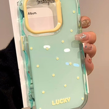 彩色炫彩双色手机壳多巴胺波点diy彩虹简约可爱超萌女卡通手机壳
