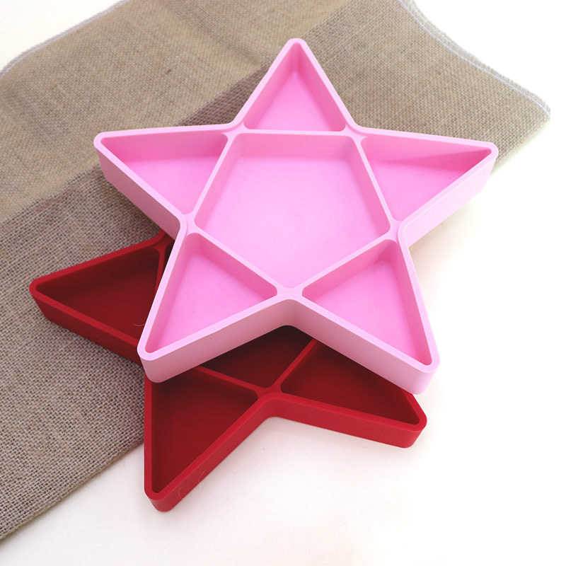 Fabricantes personalizados cubiertos de cubierta tipo estrella de cinco puntas estilo chino productos para niños platos de alimentación de alimentos de grado
