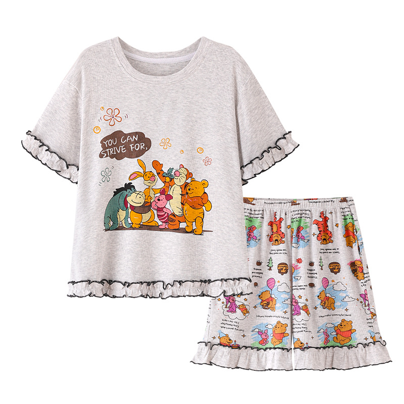 Pijamas de niñas para niños de verano modelo ultra delgado de manga corta 2026 nuevo estilo de verano de ropa de casa para niños mayores