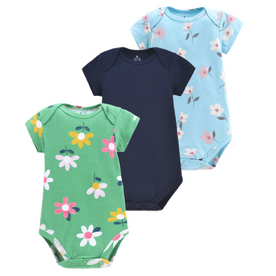 厂家直供包屁衣 婴儿宝宝三角哈衣 短袖夏装连体衣新生儿衣服薄款