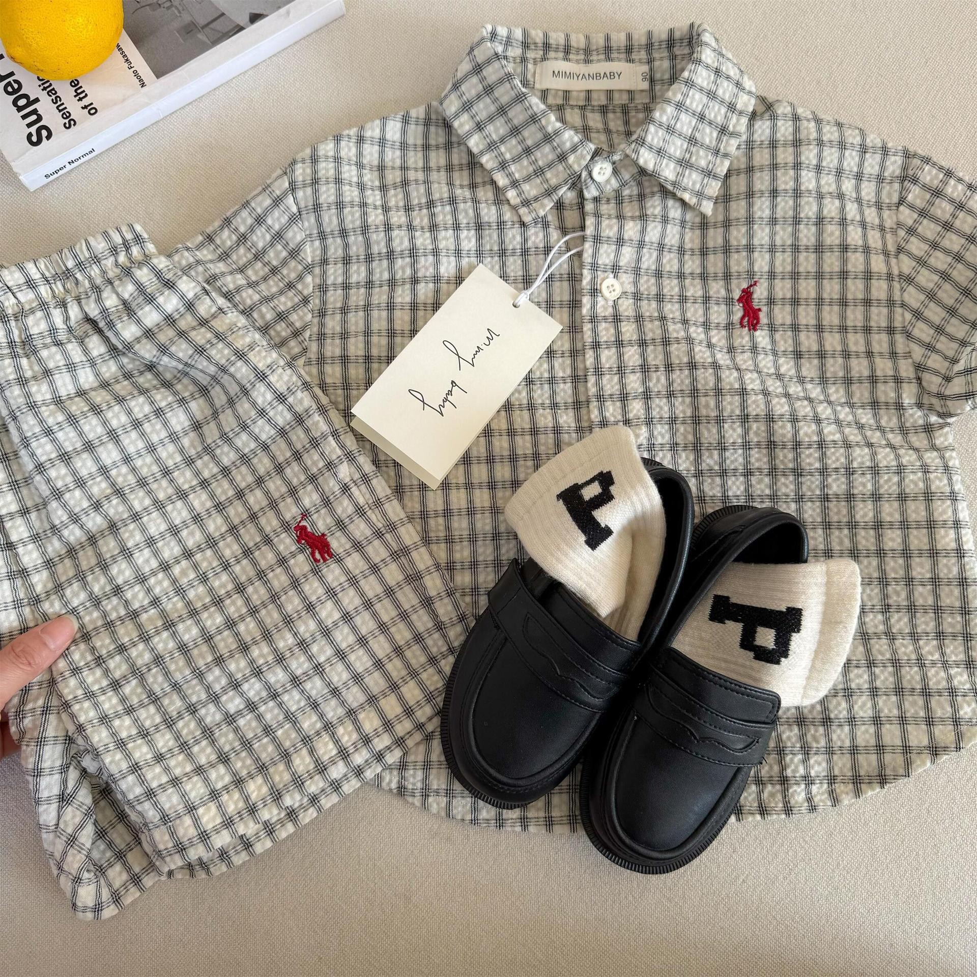 829-Big plaid set