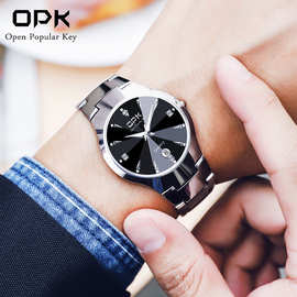 OPK品牌手表一件代发厂家批发跨境热销带日历石英表男士手表男表