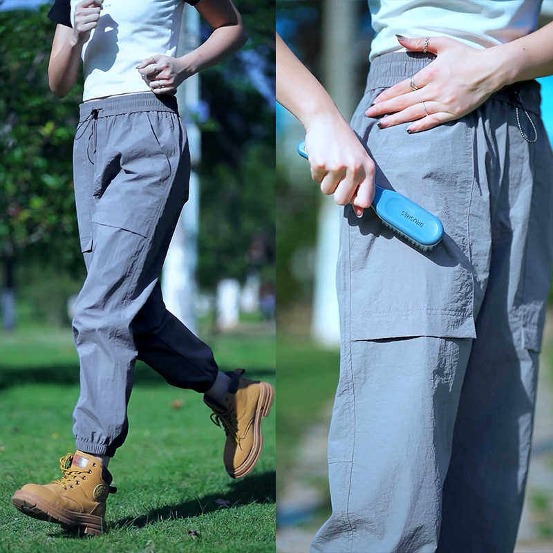 Fábrica directa de pantalones secos rápidos para hombres y mujeres de verano nuevos pantalones ligeros y transpirables parejas sueltos de pies deportivos casuales de nueve puntos