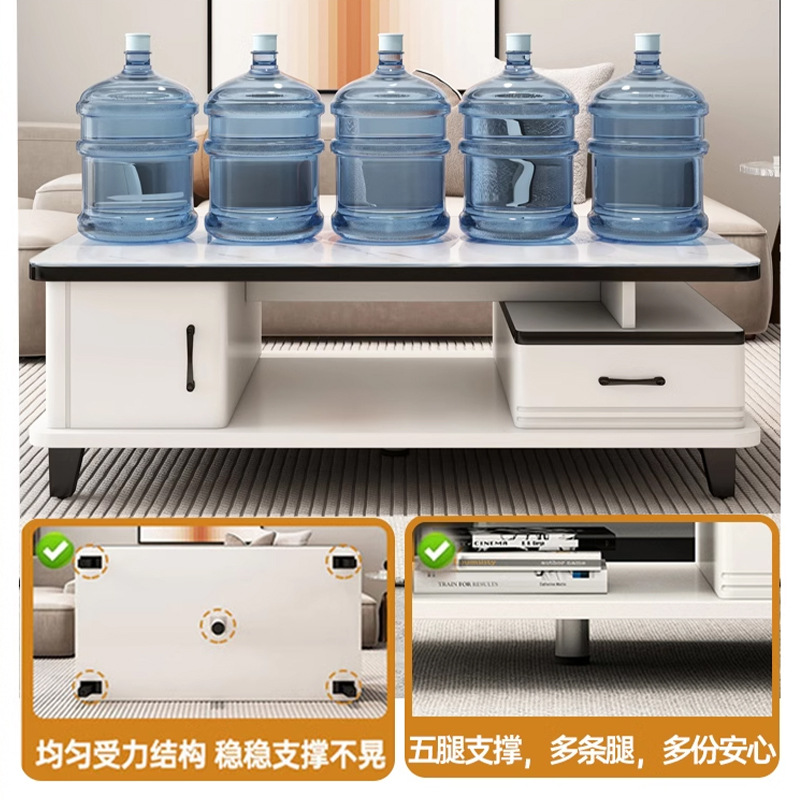 Mesa de té sala de estar pequeña casa de vidrio temperado mesa de té simple y moderna 2024 nuevo balcón de lujo pequeño mesa de té