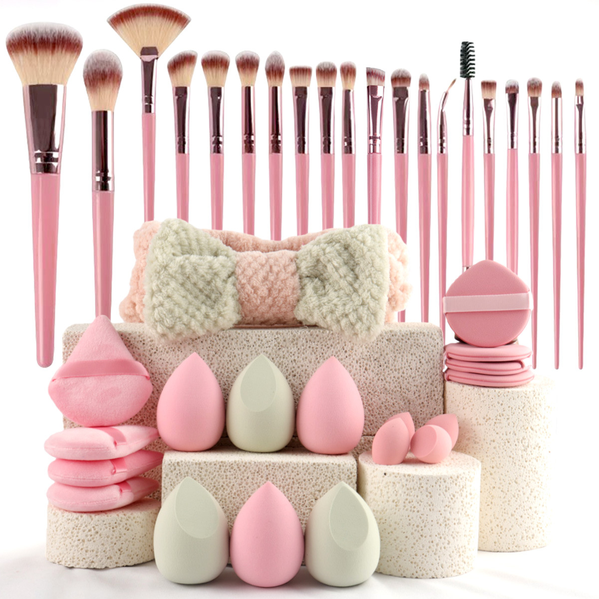 40 conjuntos de herramientas de belleza transfronterizas con paquetes de maquillaje de viaje antes y después del maquillaje conjunto completo de maquillaje de maquillaje cepillo de maquillaje combinación de polvo