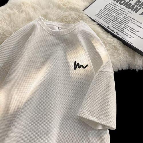 Men's Summer 2024 New Arrival Streetwear Trendy Loose Half-Sleeve T-Shirt Printed Clothing