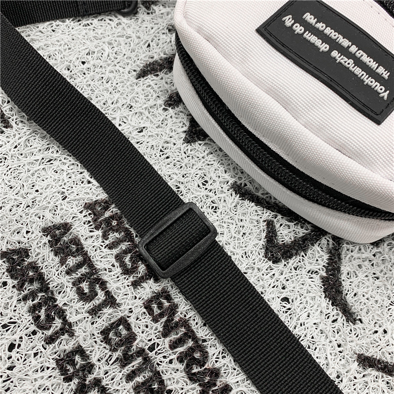 67g Weight Zipper Closure Type Single Shoulder Strap Strap Type Crossbody Bag Bags Type Nylon Material Letter Pattern Streetwear Style Square Shape Khaki, Light Grey, White, Black Color Small Size Small Nylon Letter Streetwear Square Zipper Crossbody Bag 82