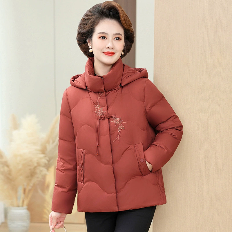 Бабушка зимний пуховик 2024 новый новый китайский стиль пожилая мама зимнее пальто старушка одежда