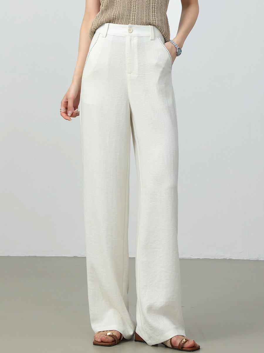 Quần culottes nữ ống rộng cạp cao vải lanh pha mùa hè — Màu sắc