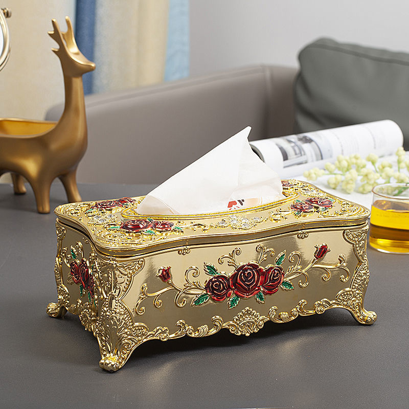 Caja de pañuelos de estilo europeo sala de estar tejido creativo nórdico ins caja de pañuelos de hogar KTV mesa de café simple comida Linda