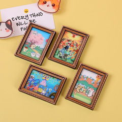 卡通兒童相框冰箱貼動漫木質滴膠磁貼文化創意禮品復古裝飾工藝品