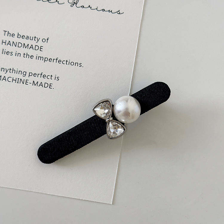 French Pearl Black Haarspange Damen All-Match Side Pony Haarnadel Stirn 2023 neuer Kopfschmuckclip_voghion.com