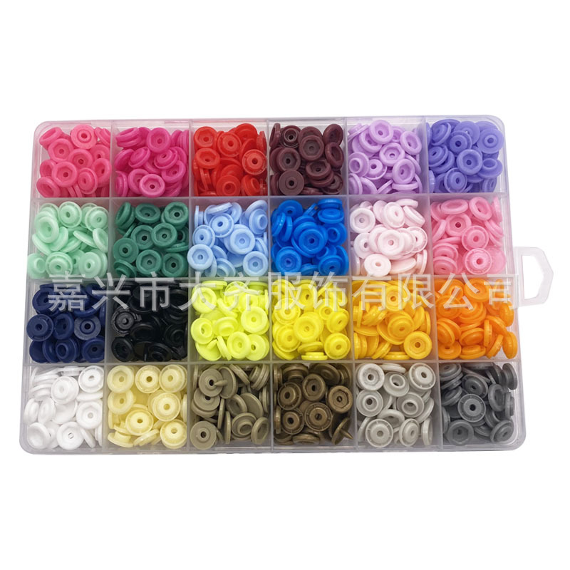 Botón de doble cara T5 botón de plástico de cuatro cierre botón de caja de plástico de color DIY fácil de instalar botón de bolsa de almacenamiento de 12 mm