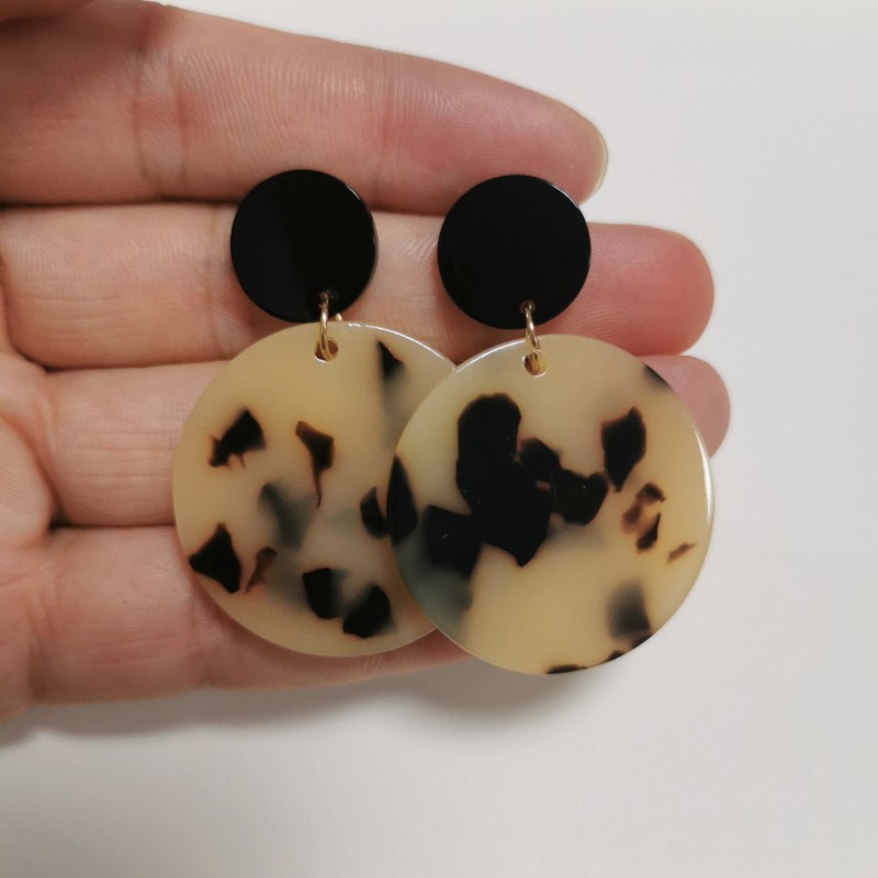 Anniversary, Business, Birthday, Festival Occasion Retro Leopard Print Acrylic Geometric Round Earrings Wholesale Nihaojewelry