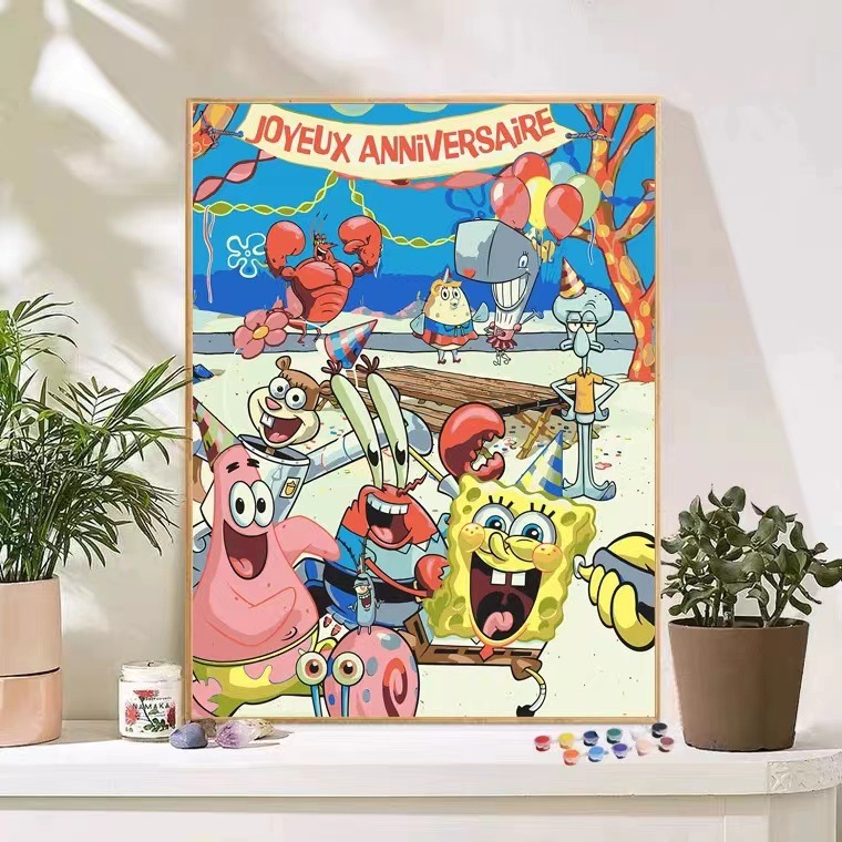 Esponja bebé Naruto digital al por mayor pintura al óleo DIY color relleno hecho a mano de dibujos animados papelería tienda puesto una generación