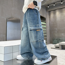 儿童装裤子2025新款男童秋装中大童韩版初中生宽松长裤痞帅阔腿裤