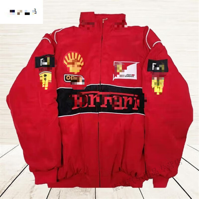 アメリカのレーシングスーツF1綿服アメリカジャケット男性野球服女性バイク自転車服コート防風綿刺繍