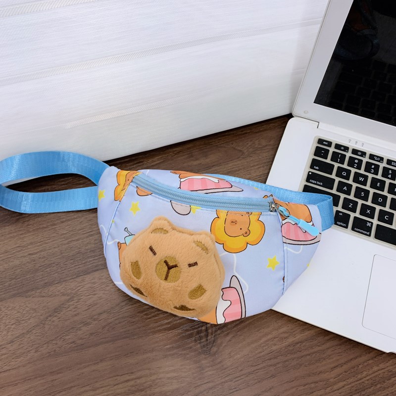 Bolso de pecho para niños y niñas lindos de dibujos animados, lindo y divertido Kapibala, bolso de mensajero para niños, nuevo bolso para niños con estampado de estilo occidental