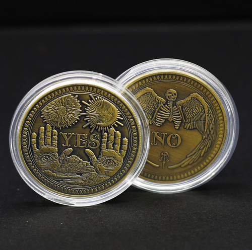 Decision Coin Lucky TKtemu Metal Commemorative Coin Magic Commemorative Medal Playable Yes No Right Wrong Game Coin