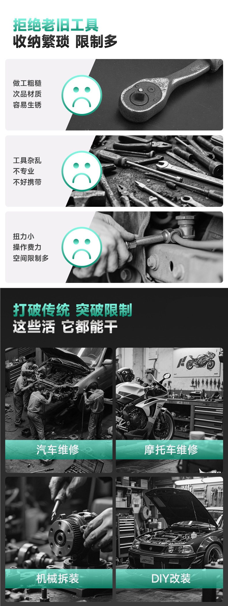 Auto Repair Tool Set, Socket Wrench, Ratchet, Car Repair Combination, Car Repair Tool Box, Multifunctional Small Carbon Steel Tool Set