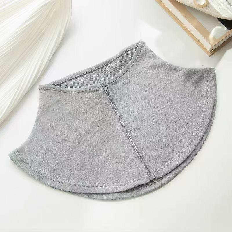 Summer Zipper Sun Protection Neck Cover, UV Protection Fake Collar, Sunshade Neck Shawl for Driving, Polyester-Cotton Neck Cover