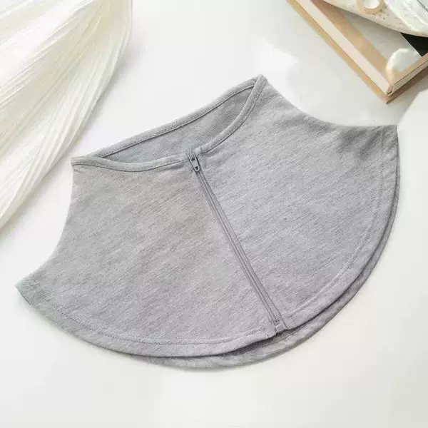 Summer Zipper Sun Protection Neck Cover, UV Protection Fake Collar, Sunshade Neck Shawl for Driving, Polyester-Cotton Neck Cover