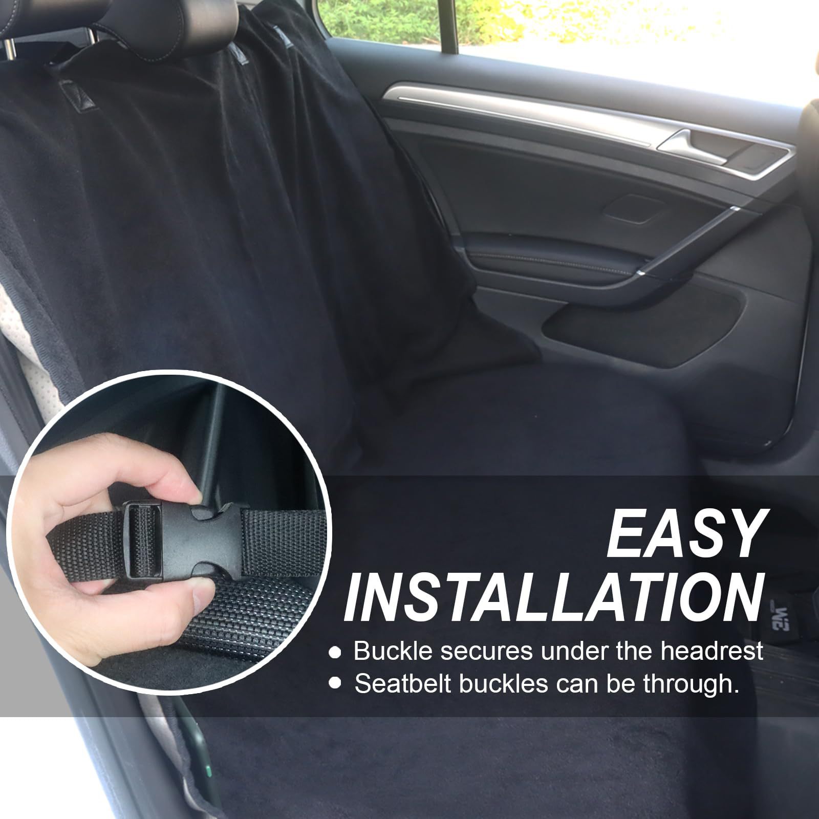 Car Towel Seat Cushion Rear Universal Waterproof Anti-Slip Four-Season Seat Cover Car Seat Solid Color Stain-Resistant Protective Cover