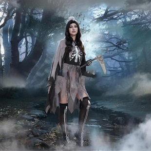 Halloween Death Costume Adult Mysterious Horror Death Scythe Dress Up cosplay Dress Playing